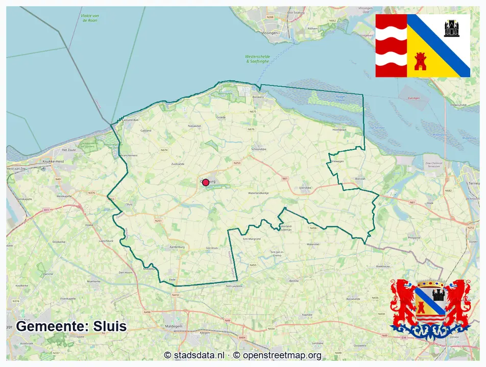 Schematische gemeentegrens Sluis